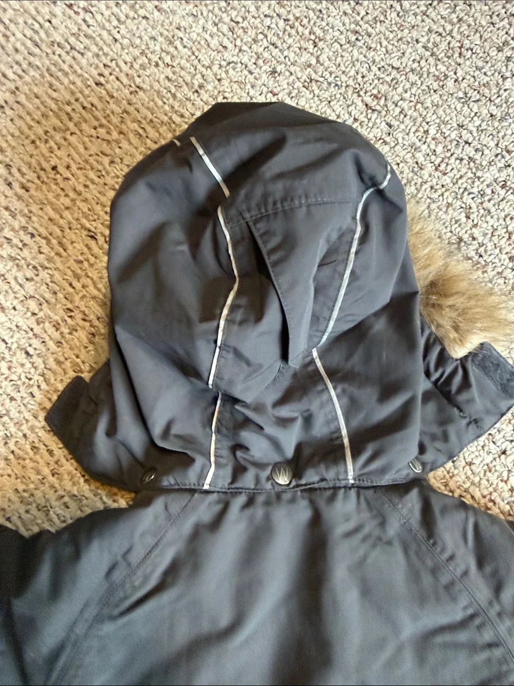 Kids Gray Winter Insulated Hooded One-Piece Snow Suit - Picture 12 of 12